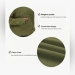 NEW Green Half Zip Cropped Hoodie Fall Long Sleeve Sweatshirts Pockets 2X Photo 5