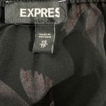 EXPRESS Black & Pink Floral Palm Print Sheer Dressy Top w/ Cut Out Accents XS Photo 3