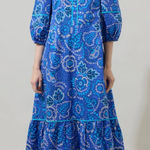 Sugar Lips Medium Kenner Floral Melia Shirt Midi Dress 100% Cotton Photo 0