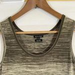 Massimo Dutti Knit Sleeveless Olive Green Striped Stretch Midi Dress Size Small Photo 1