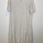 Roolee Women’s Black & White Striped Midi T-Shirt Dress Casual Sz M Cotton Photo 0