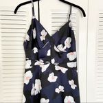 Banana Republic Navy Blue Floral Maxi Dress Women’s Size 2 Satin Photo 3
