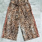 ECI Halter Jumpsuit Neck Animal Print Red Stripe Wide Leg Size M New w/Tag Photo 4