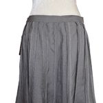 carole little  Women’s Linen Blend Pleated Embroidered Skirt Size 10 Taupe Summer Photo 5