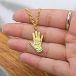Gypsy Palm Reading Necklace Gold Photo 3