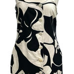 Tori Richard  Hawaiian Floral Tropical Sleeveless Mini Dress Black White size 14 Photo 0