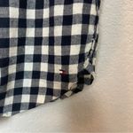 Tommy Hilfiger Navy & Cream Gingham Button Down Collared Top Size M Photo 6