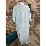 Adonna house dress searsucker floral house dress pink blue pastel collared snap front Photo 5