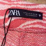 ZARA Womens Zebra Stripe Knit Beach Shorts Orange Medium Photo 5