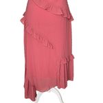 Lulus Next To You Rusty Rose Swiss Dot Ruffle Dress Women’s Size S Side Slit Pink Photo 7