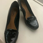 Clarks Artisan Women's Glossy Black Loafers 6M. No flaws-Very light wear Photo 0