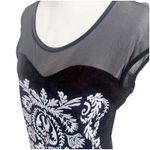Dress Barn Velvet Beaded Floral Design Sleeveless Tank Large Whimsigoth Photo 4