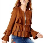 INC International Concepts Ruffled Faux-Suede Jacket Photo 0