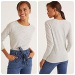 Boden Cotton Baseball Tee Blue Striped Long Sleeve‎ Size Small J0616 White Photo 2