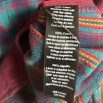 KAVU  Burgundy And Blue Plaid Button Down Shirt Size Small Photo 7