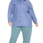 City Chic NEW NWT  Lounger Shacket dusty blue size 16W Photo 0