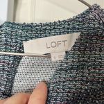 Loft  Women's Sz 0 Blue Multi Tweed Short Sleeve Sheath Dress Pockets EUC Photo 4