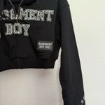 NEW Basement Boy 2021 Cropped Zip Up Jacket XL Black Gray Photo 2