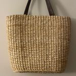 Woven Tote Bag with American Flag Design Tan Photo 5