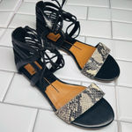 Dolce Vita Black and Snakeskin Strappy Sandals Gladiator Shoes,‎ Size 6 Photo 0