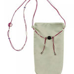 Onska Jumeoni Satin Bag Beaded String Strap Melon‎ Gray Green Korean Fashion NWT Photo 0