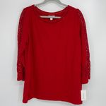 Charter Club  RED CUTOUT DESIGN TOP XL Photo 0