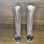 Nine West 90s y2k  ash brown leather ombré calf high heeled boots cottage pull on Photo 1
