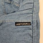 Just Cavalli  Blue Cropped Top Denim Padded Cups Size 40 US Small NWT Photo 2