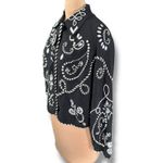 Vintage 90s Michael Simon Black Pearl Beaded Rhinestone Western Cardigan Sweater Size L Photo 2