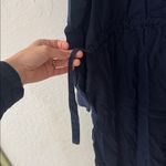 Universal Threads Universal Thread Long Sleeve Navy Blue Midi Shirt Dress Medium Photo 5