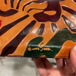 Y2K 90’s exotic tooled vintage leather safari envelope bag cute 🥰 zebra 🦓 Gold Photo 2