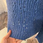 Free People š„5 forā$25 saleš„ Long Sleeve Blue Distressed Perforated Sweater Photo 4