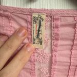 Free People  Intimately Eloise Pink Lace Pintuck Bodysuit Blouse Top Size Medium Photo 2