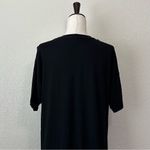 ASOS Black Embroidered Short Sleeves High-Low Hem T-Shirt Dress Photo 7