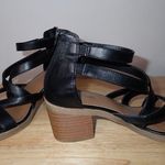 Maurice's Womens Zipper Block Heel Ankle Strap Open Toe Sandals Black Photo 1