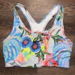 Nike Fun Floral Tropical Print Sports Bra Women’s Size Medium Blue/Green/Yellow Photo 0
