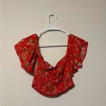American Eagle Outfitters Red Floral Blouse Photo 2
