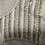 Cream Pleated 3/4 Sleeve Blouse with Bib Collar Size M Photo 4