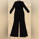 NEW NADINE MERABI Eleanor Floral Velvet long Sleeves black Jumpsuit sz 10 Photo 3