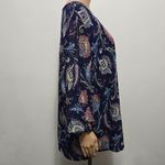 Valerie Stevens  Navy Paisley Tiered Bell Sleeve Blouse – Size 1X Photo 3