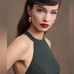 BHLDN Lennox Halter Open-Back Side-Slit Stretch Crepe Gown in Dark Emerald Photo 2