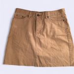 Y2K Old Navy Mini Short Khaki Skirt Frayed Hem Beige Brown Sz 4. Measurement in pics. Great for layering with tights or leggings & boots. Photo 0