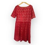 Adrianna Papell  Red Lace Fit and Flare Dress Photo 1