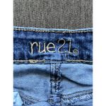 Rue 21  Button Front Distressed Stretch Denim Mini Skirt Juniors Size Small Photo 4