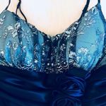 Beata Studio Los Angeles Womens XS size 1 Blue Sparkly Dressy Dress Photo 4