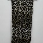 Unbranded Italy Leopard Print Long Scarf Rectangle Satin Polyester Black Photo 0