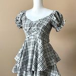 HYFVE  | Plaid Tiered Ruffle Romper Sz M Photo 4