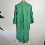 Pomander Place Lydell Shirt Dress Women XS Sea Green Linen Button Front Relaxed Photo 1