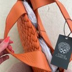 Vince Camuto Miki Puffy Weave Leather Tote Bag in Orange Ochre NWT Photo 10