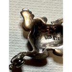 Vintage Two Silver Marcasite Frog Pins with Red Glass Eyes Photo 12